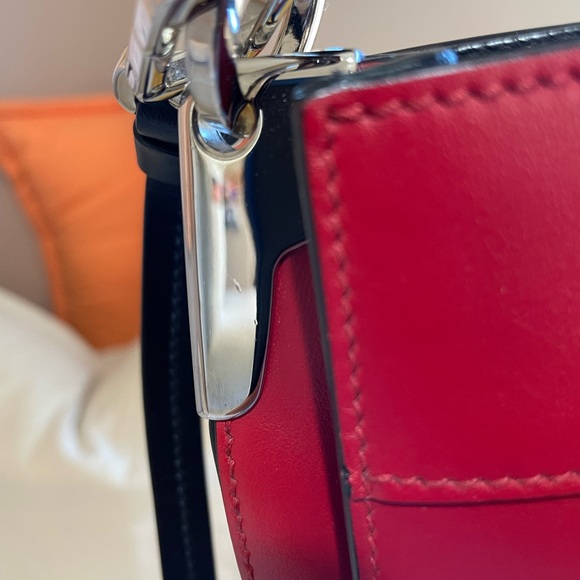 Prada Small Leather Margit Bag Red/Black - Picture 12 of 15